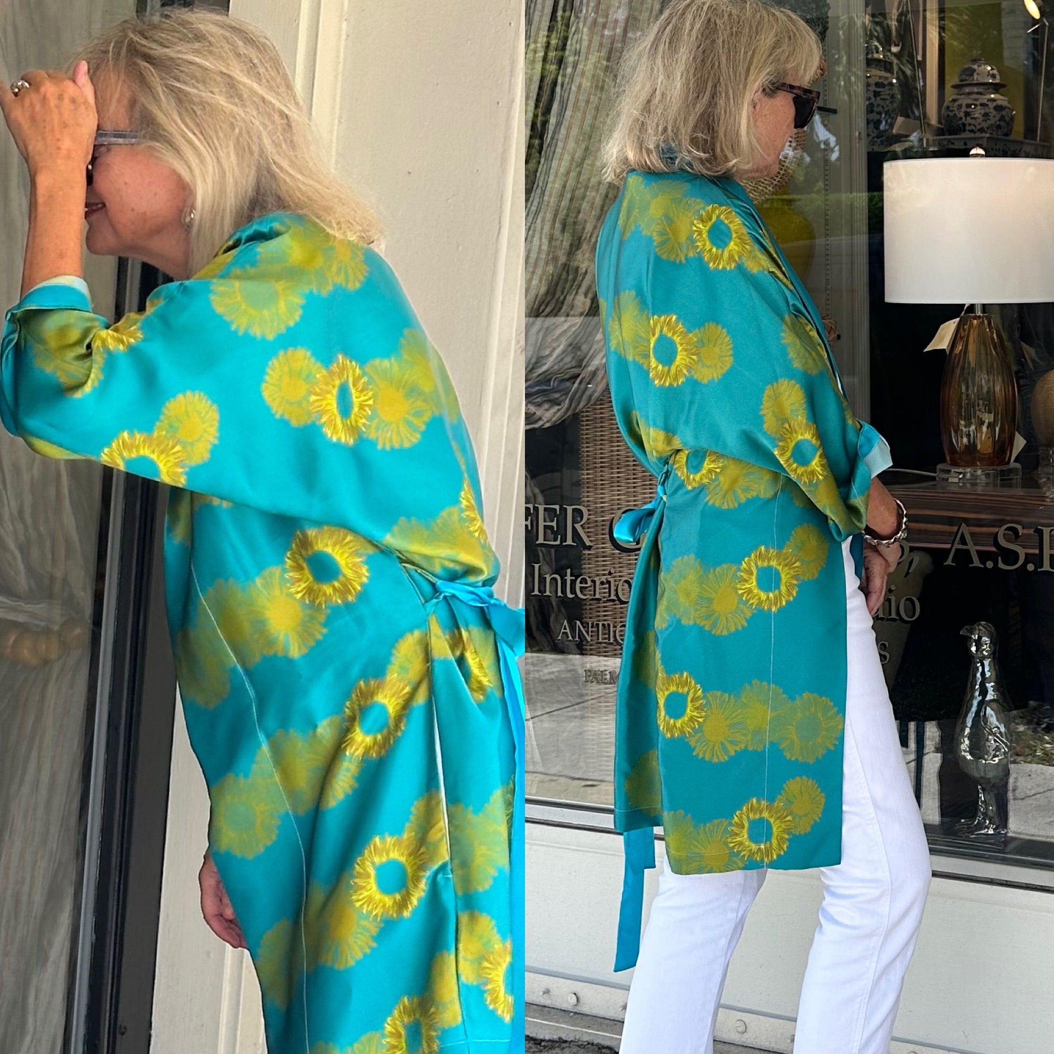 Kimono ~ Mesmerizing Sunflowers... Kimono in 100% Silk