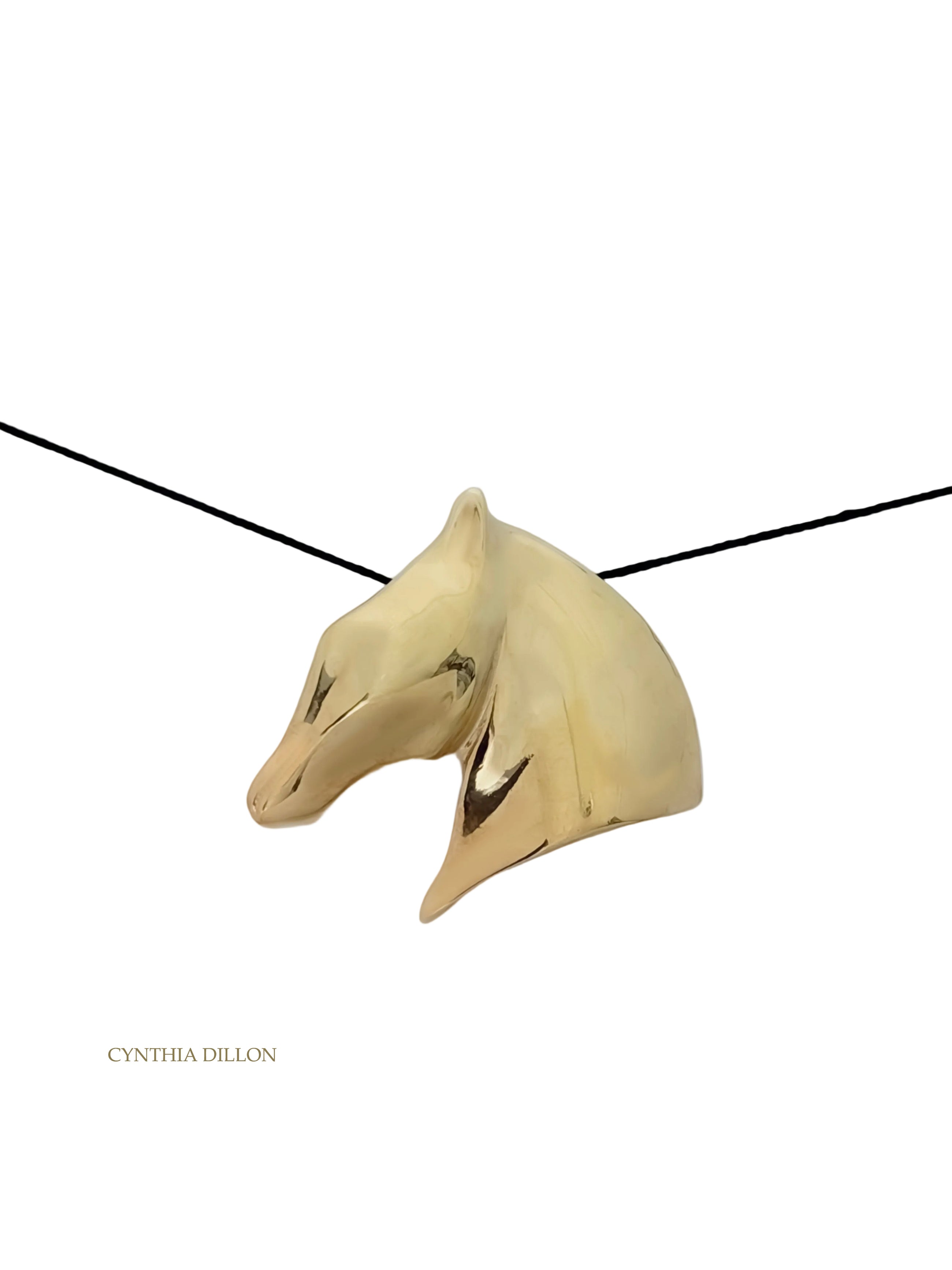 Pendant ~ Sculpted Horse Head in Vermeil