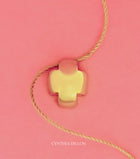 Pendant - Sculpted "Round Cross" (Sm.) in S/S w. 16" Chain