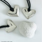 Pendant -Large  "Heart" in Sterling Silver with Cord