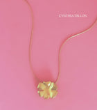 Pendant - Sculpted "Flowers - 6 Petals" in S/S w. 16" Chain.