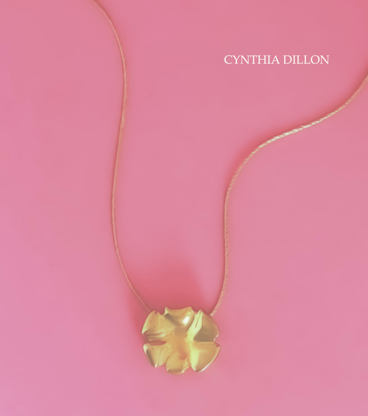Pendant - Sculpted "Flowers - 6 Petals" in S/S w. 16" Chain.