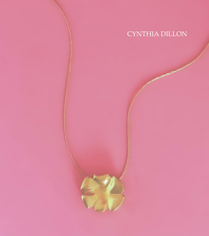 Pendant - Sculpted "Flowers - 6 Petals" in S/S w. 16" Chain.