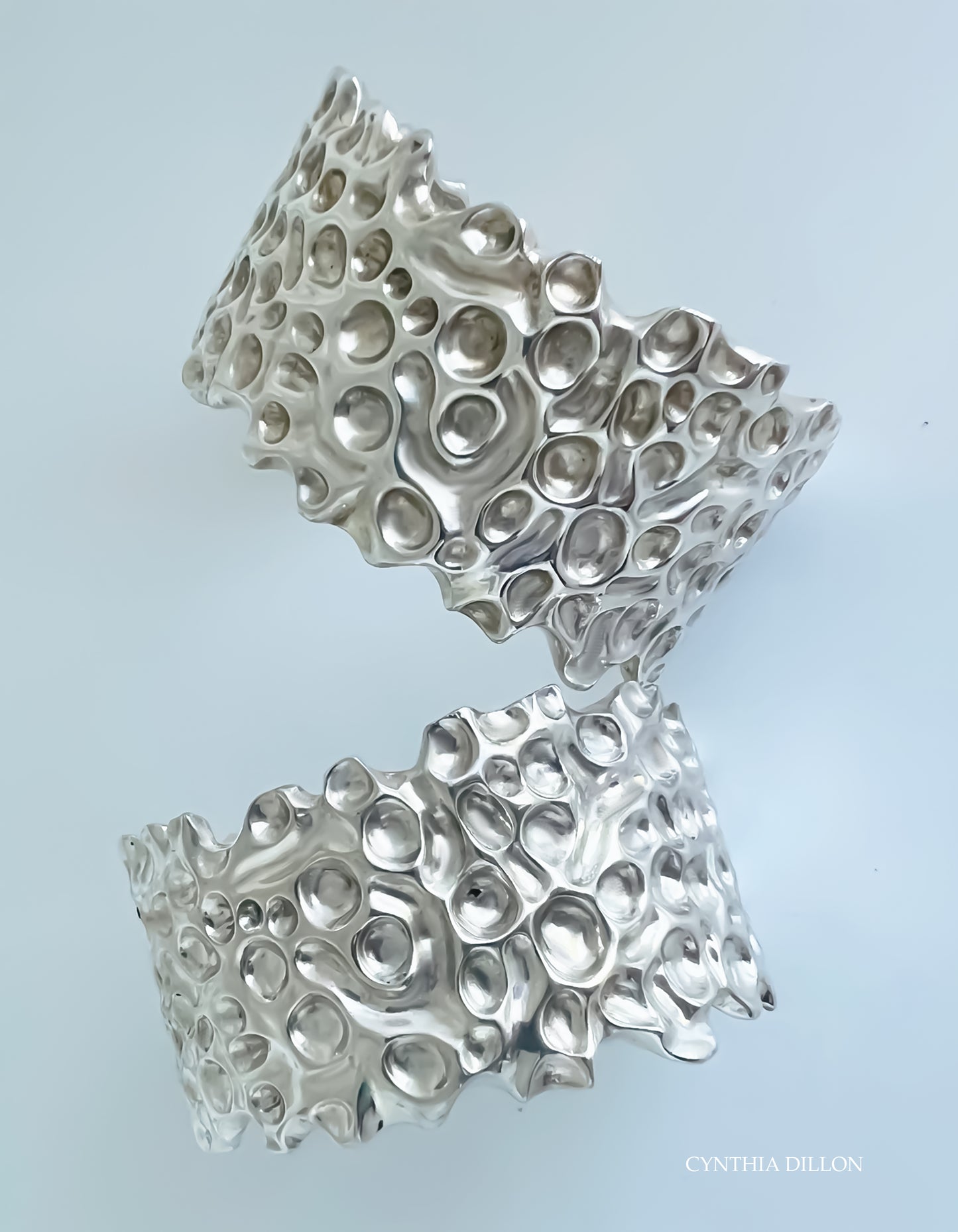 Bracelet - Sculpted "Lava" in Sterling Silver.