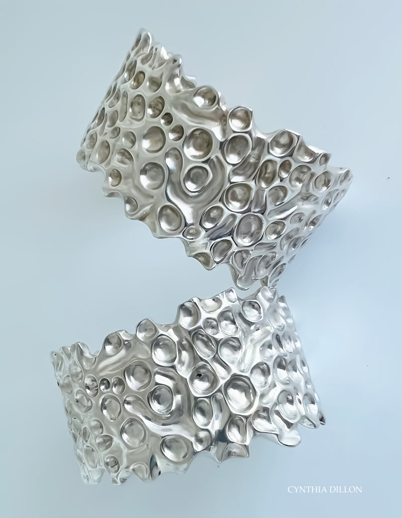 Bracelet - Sculpted "Lava" in Sterling Silver.