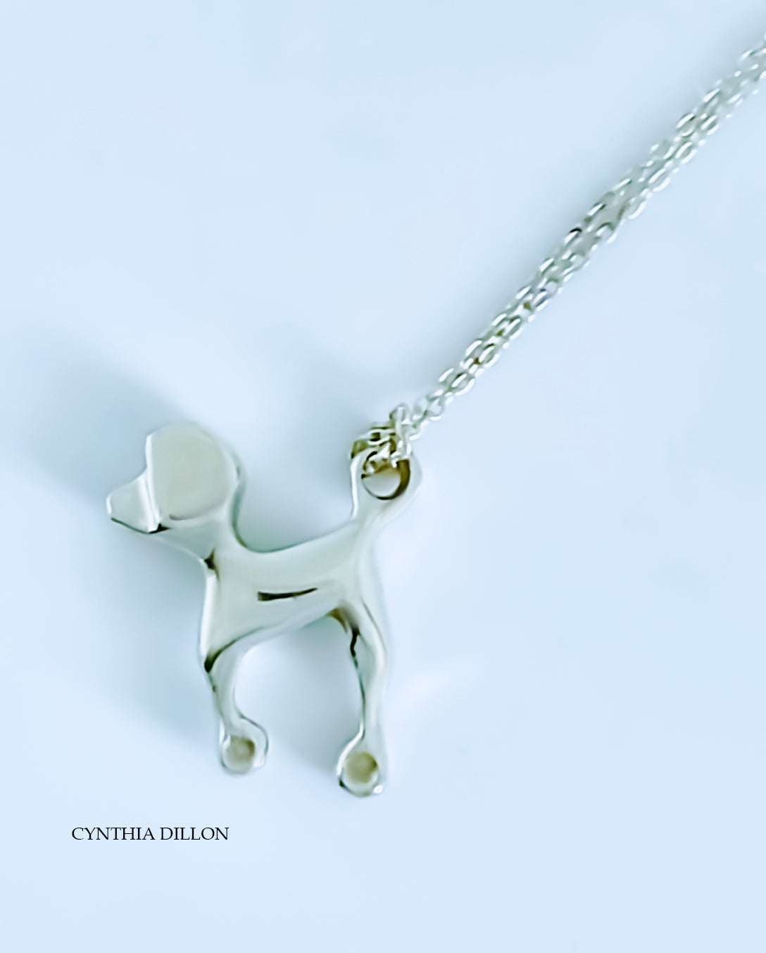 Pendant - Sculpted "Mayflower" Poodle in Sterling Silver