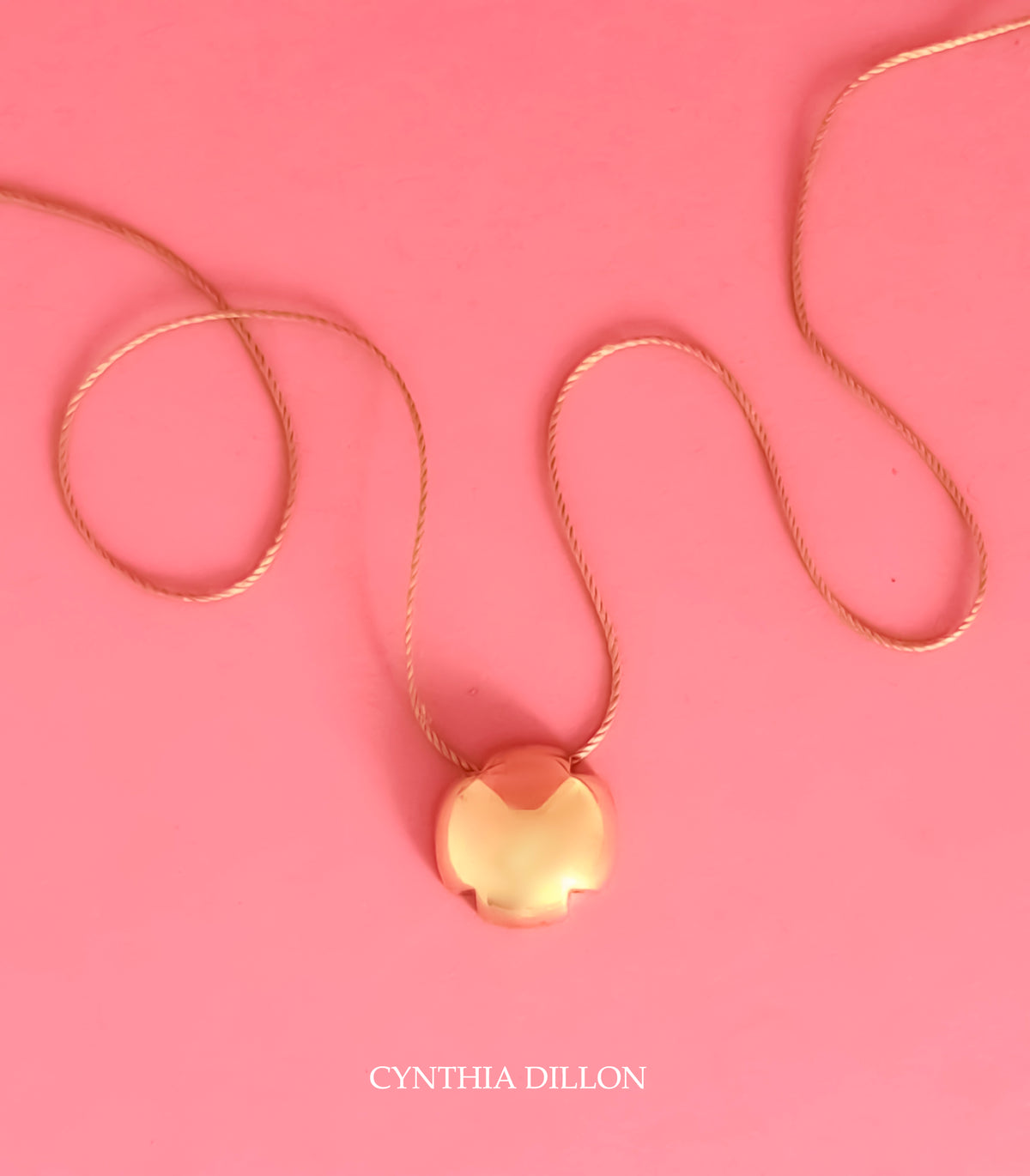 Pendant - Sculpted Round "Cross" (Croce) (Lge.) in S/S w. 16" Chain