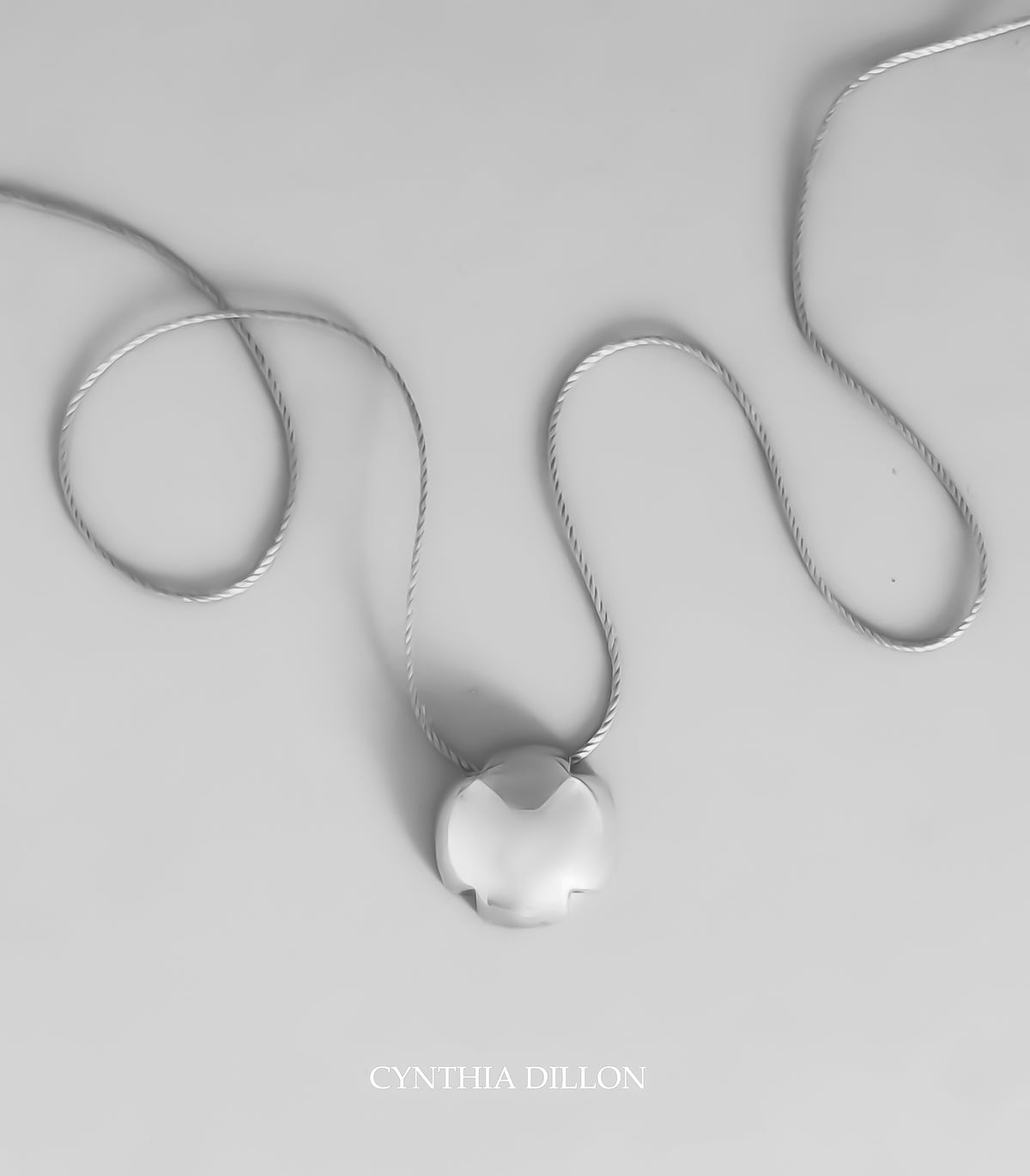 Pendant - Sculpted Round "Cross" (Croce) (Lge.) in S/S w. 16" Chain