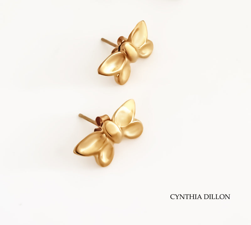 Earrings ~ Sculpted "Bees" in Sterling Silver