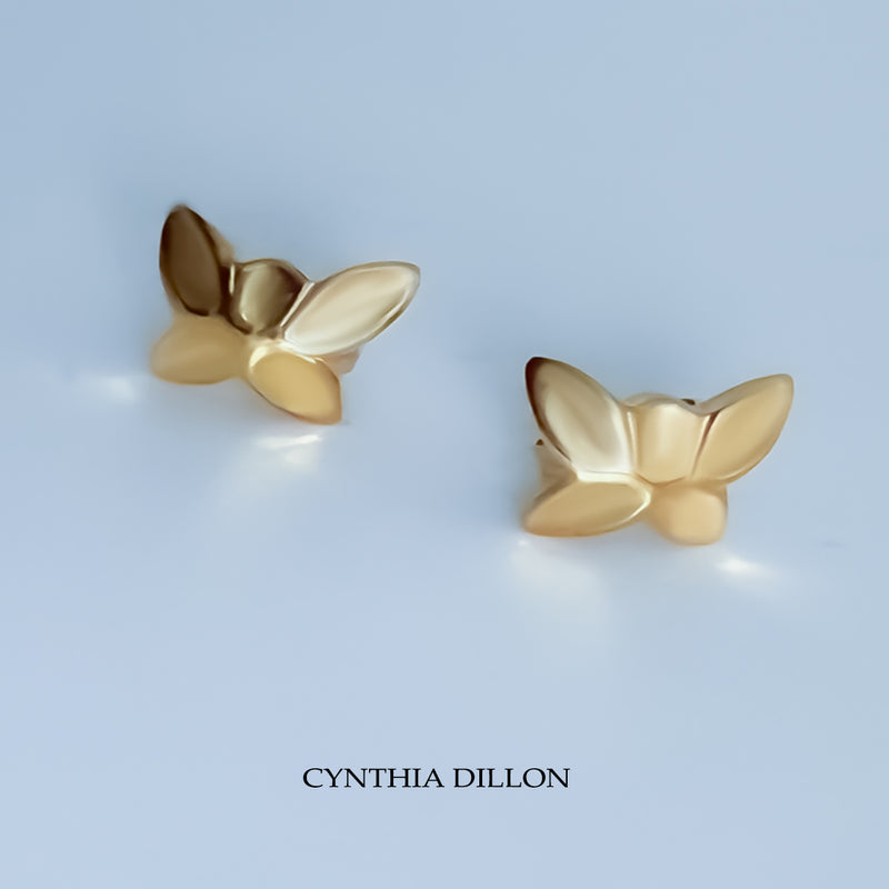 Earrings ~ Sculpted "Butterfly" Studs in Sterling Silver