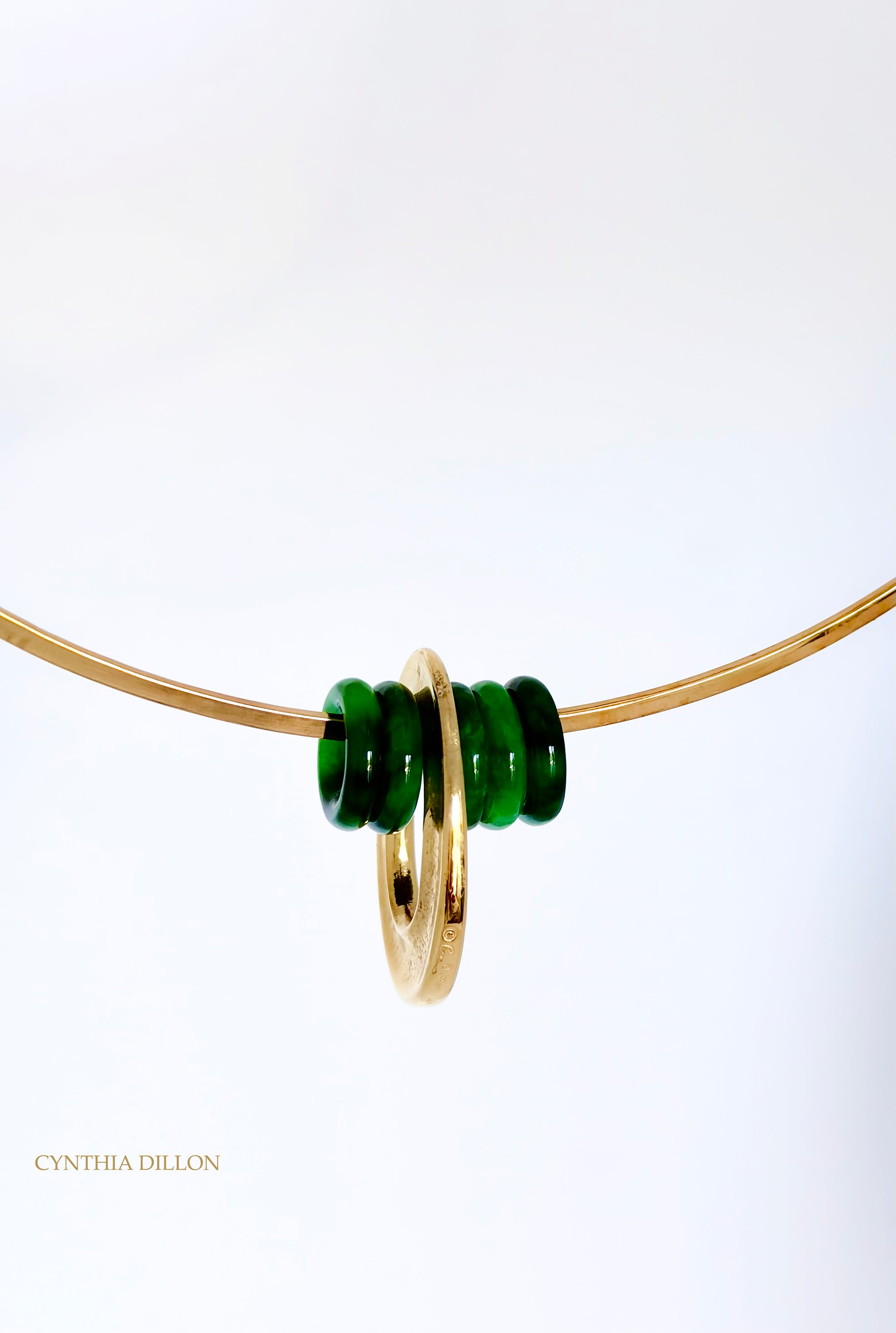 Necklace ~  Choker with Oval Pendant in 18 KT Gold/ vermeil