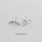 Earrings ~ Sculpted "Three Petals Flower" in Sterling Silver