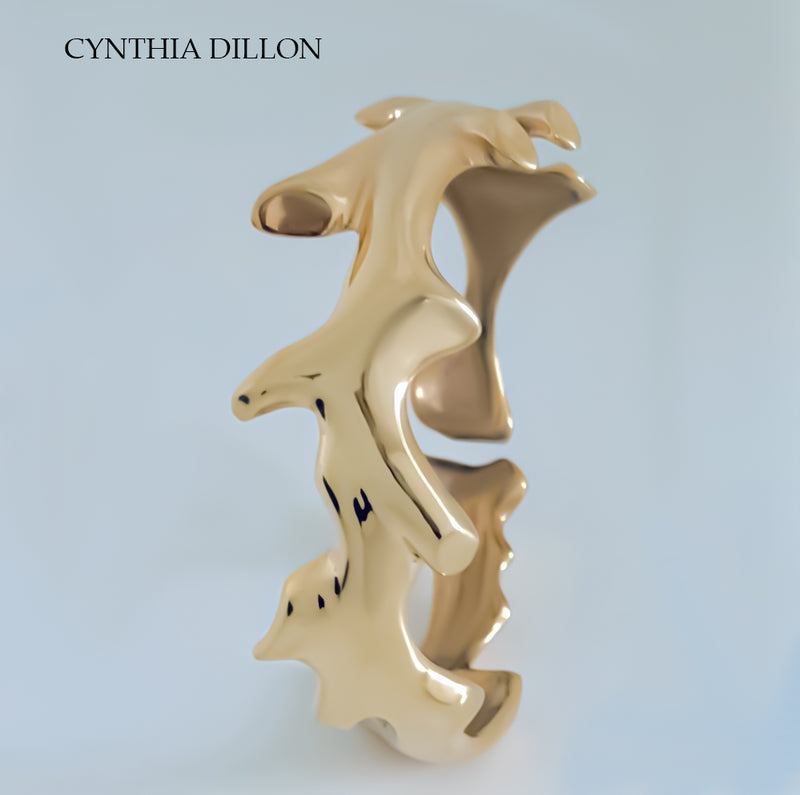 Bracelet - Sculpted "Twig" in Sterling Silver/ Vermeil