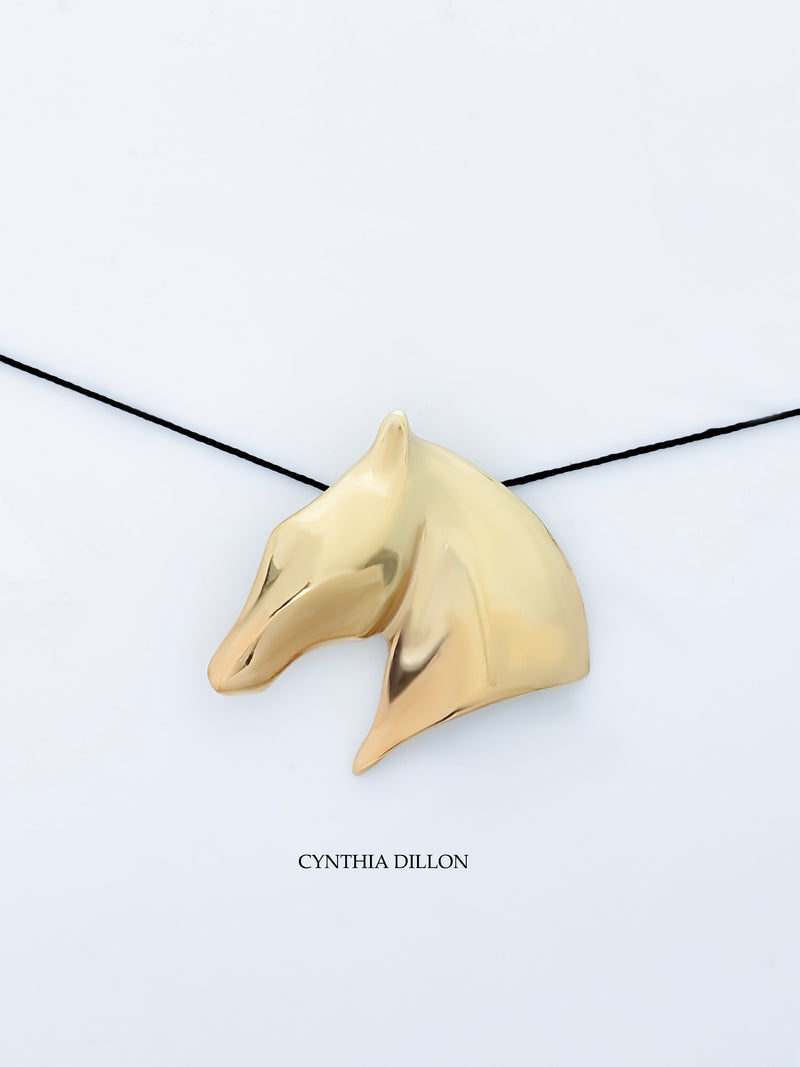 Pendant -  Sculpted "Horse"  in S/S w. 16" Cord.