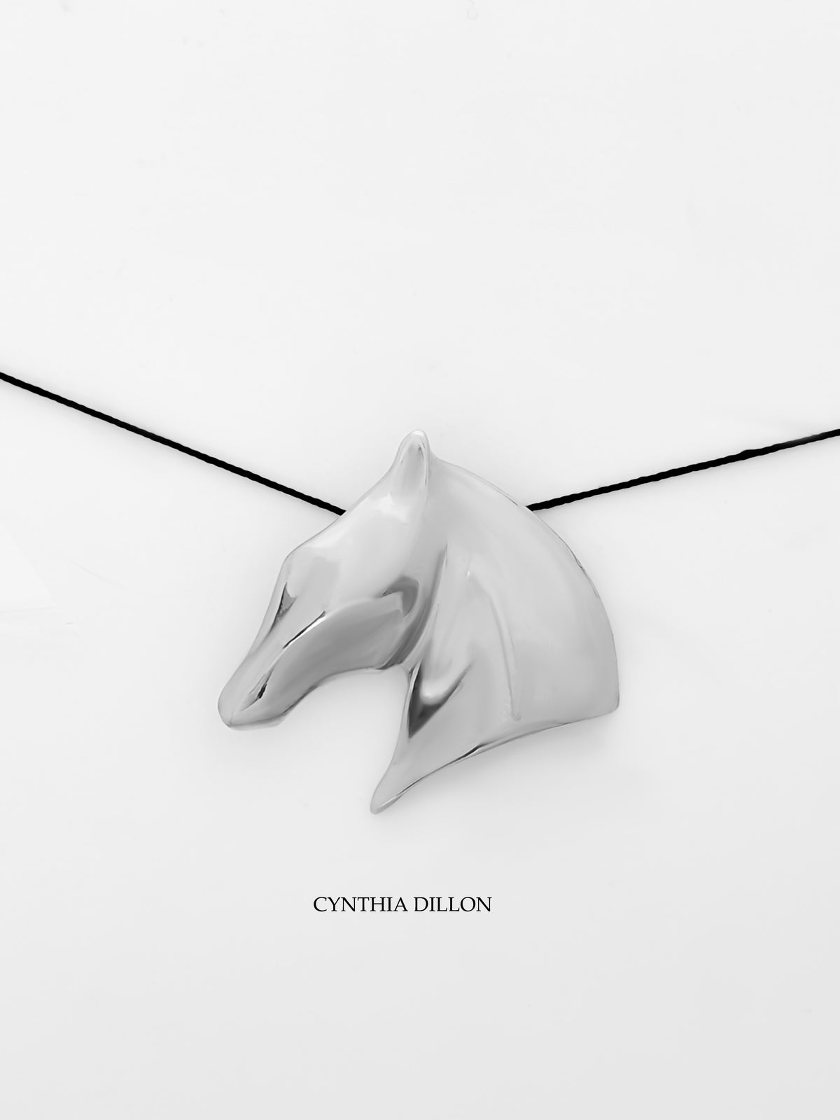 Pendant -  Sculpted "Horse"  in S/S w. 16" Cord.