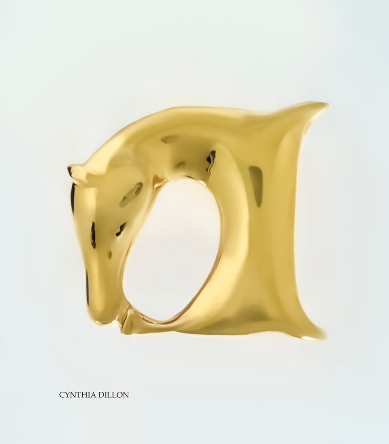 Buckles ~ Sculpted "Horse (D inverted) in Sterling Silver/Vermeil