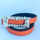 Buckles ~ Sculpted "Lava" Belt Buckle with Reversible Leather  Belt