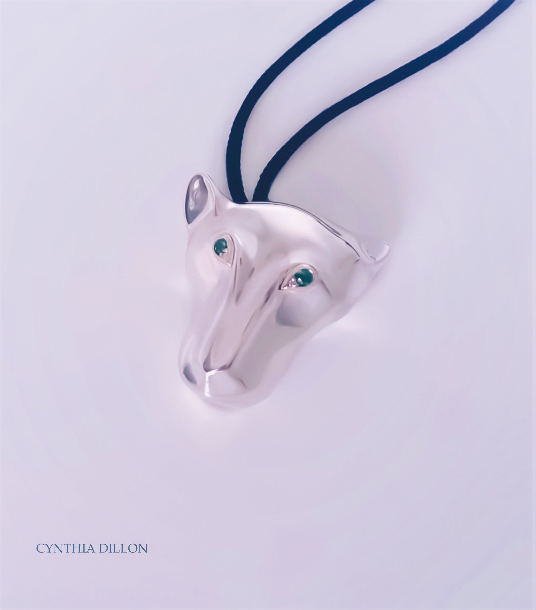 Pendant - Sculpted "Tiger" with Tsavorite Eyes