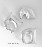 Buckles ~ Sculpted "Horse (D inverted) in Sterling Silver/Vermeil