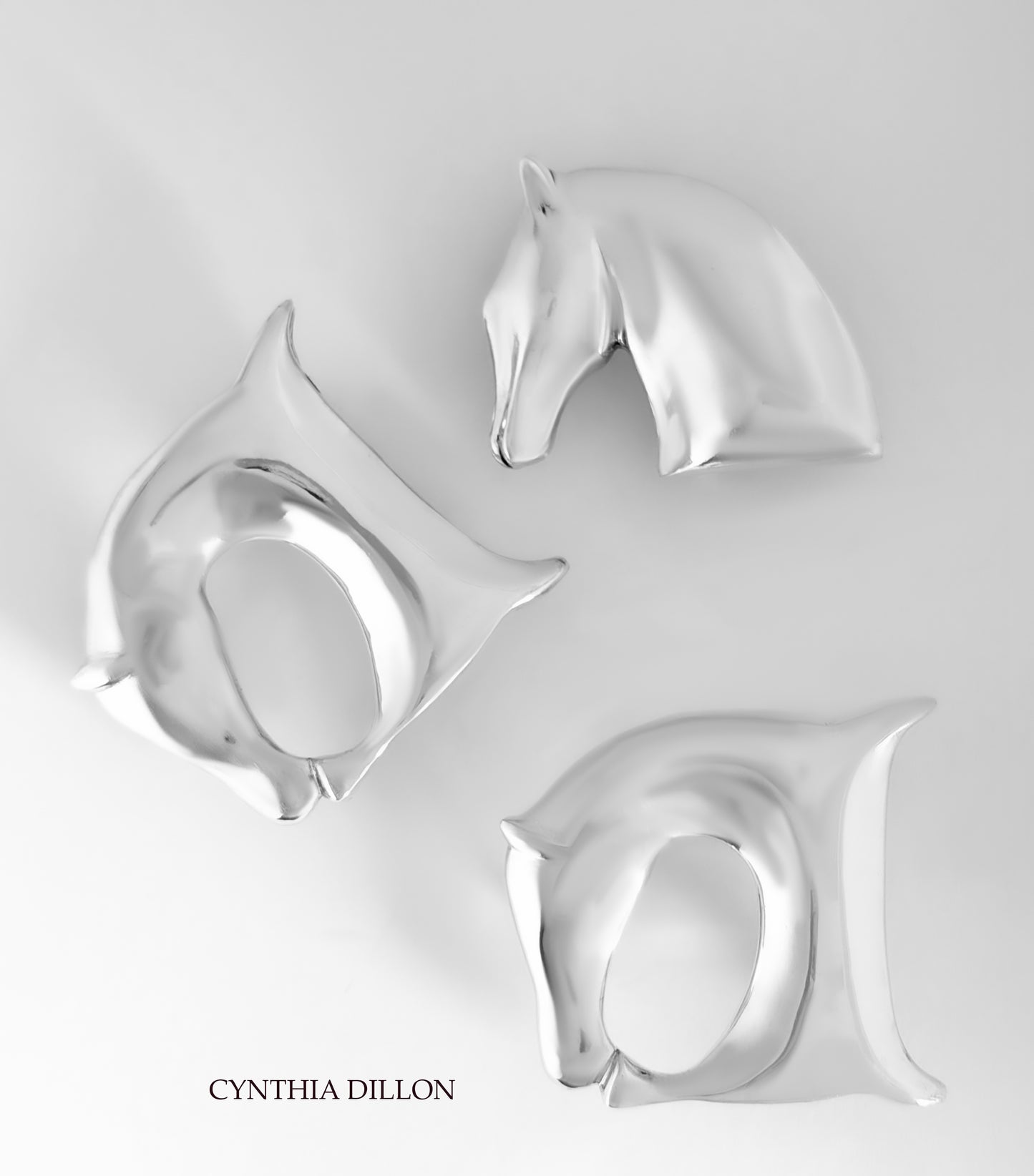 Buckles ~ Sculpted "Horse (D inverted) in Sterling Silver/Vermeil