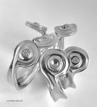Bracelet - Sculpted "Swirls" in Sterling Silver (Plain)