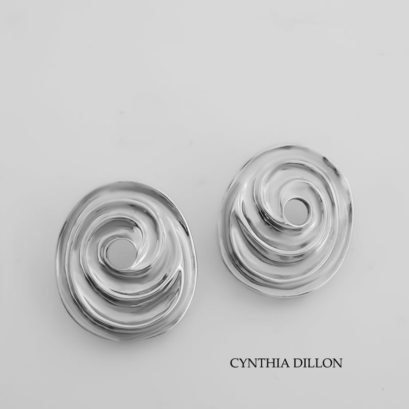 Earrings - Sculpted "Swirls" in Sterling silver
