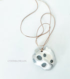 Pendant ~ Sculpted "Turtle" in Sterling Silver with silk cord (Large)