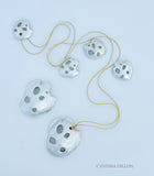 Pendant ~ Sculpted "Turtle" in Sterling Silver with silk cord (Small)