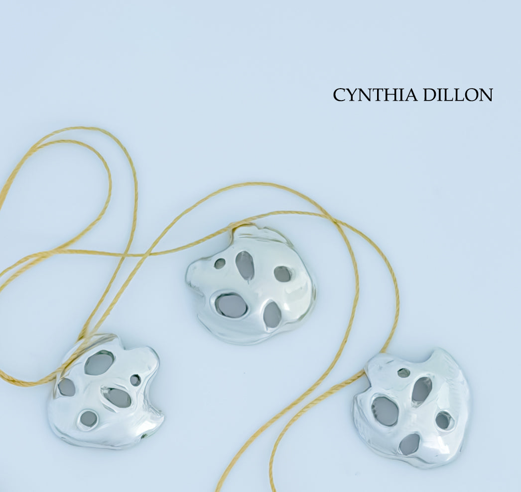 Pendant ~ Sculpted "Turtle" in Sterling Silver with silk cord (SM)