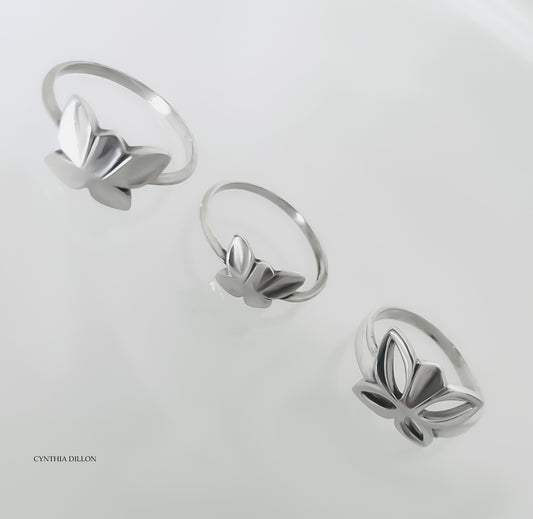 Rings ~ Sculpted "Butterfly" in Sterling Silver (Sm)