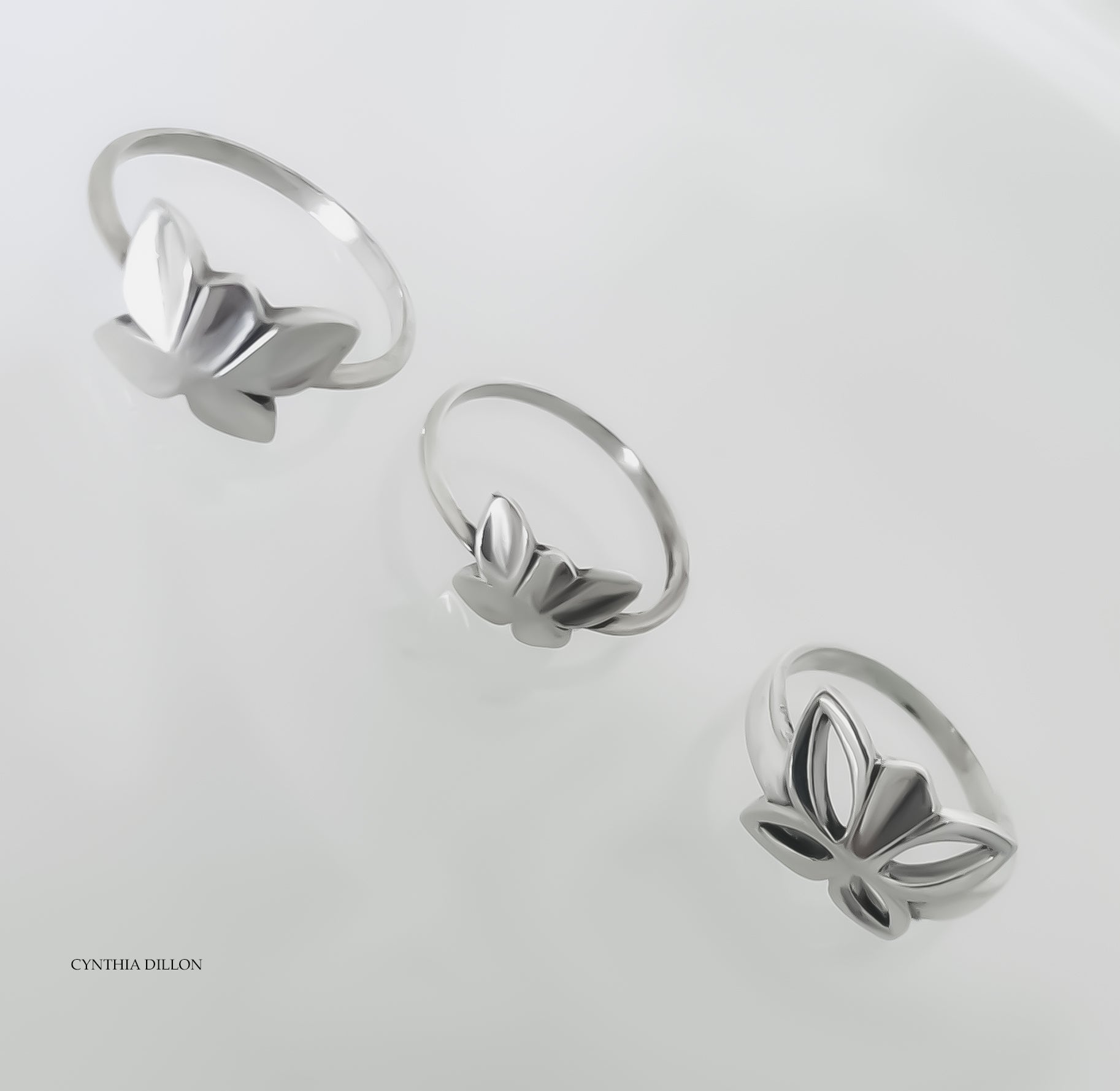Rings ~ Sculpted "Open Butterfly" in Sterling Silver