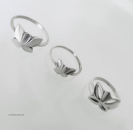 Rings ~ Sculpted "Butterfly" Lge. in Sterling Silver