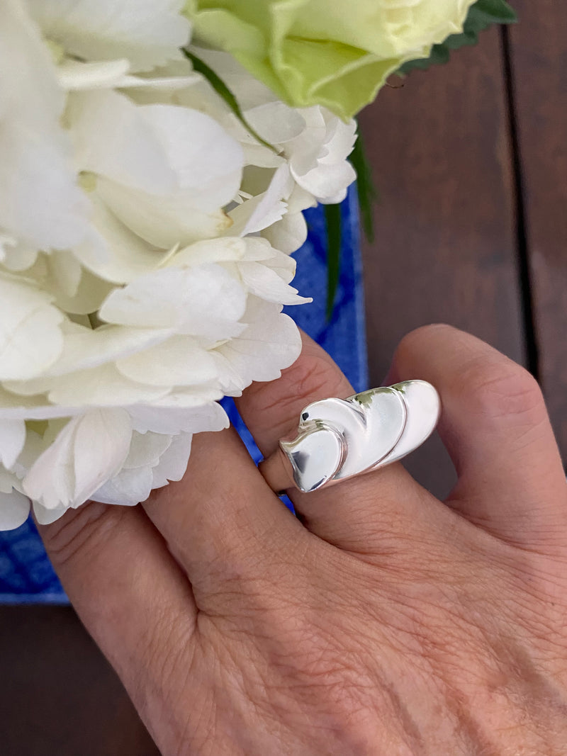 Rings ~ Sculpted "3 Hearts" ring in Sterling Silver