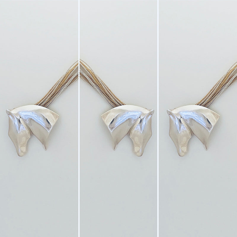 Pendant -  Sculpted "Horse"  in S/S w. 16" Cord. - DiolunDesigns