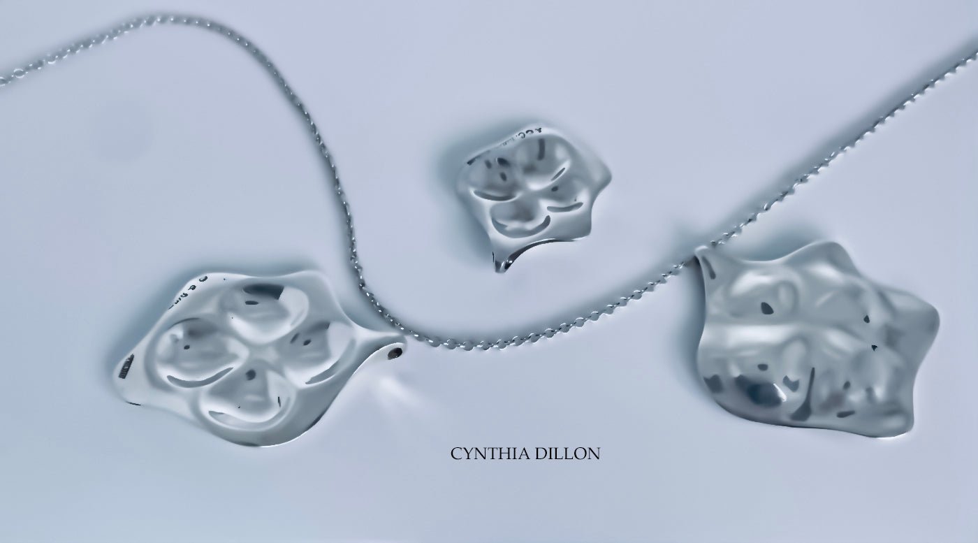 Pendant -  Sculpted "Adriana's Flower" with 16" Chain in Sterling Silver (LGE)