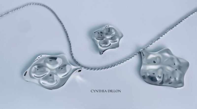 Pendant -  Sculpted "Adriana's Flower" with 16" Chain in Sterling Silver (LGE)