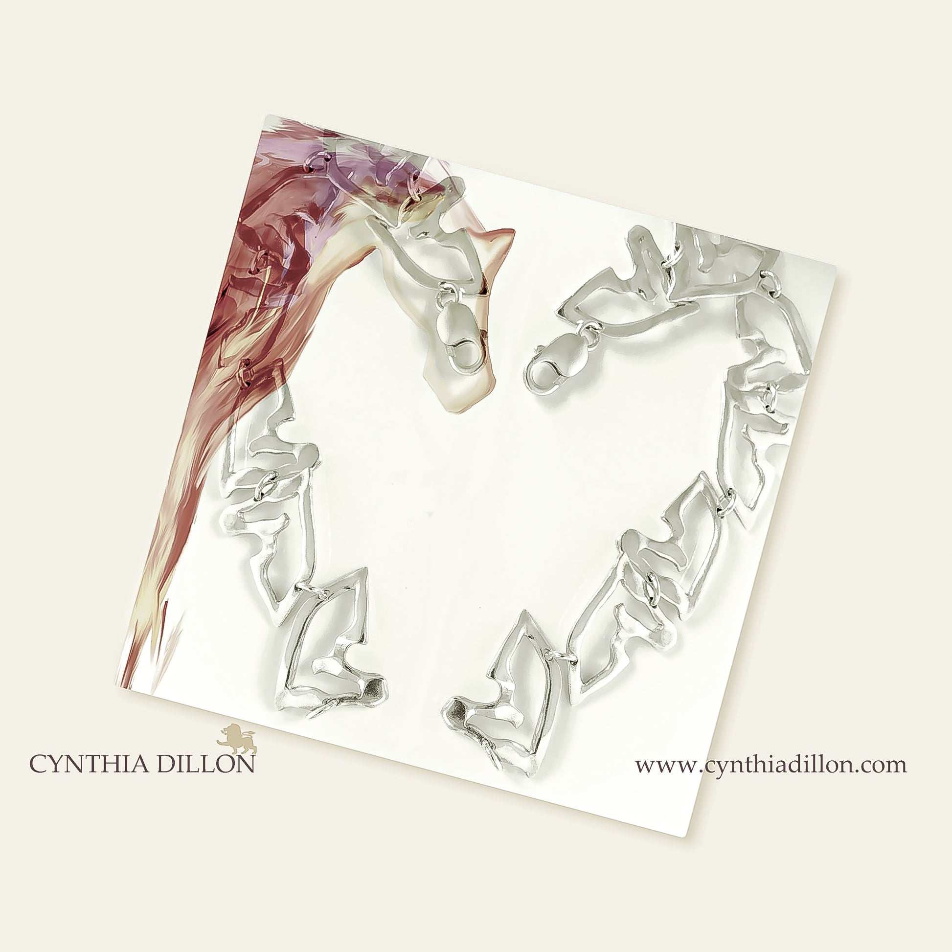 Bracelet - Sculpted "Horse" Links in Sterling Silver - DiolunDesigns