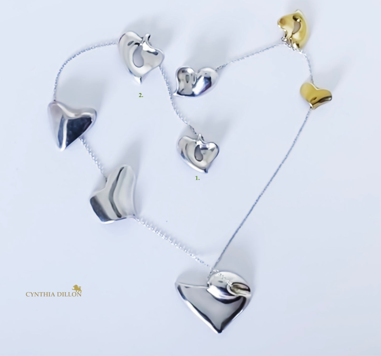 Pendant - Sculpted "Granada's Heart" in S/S w. 16" Chain.