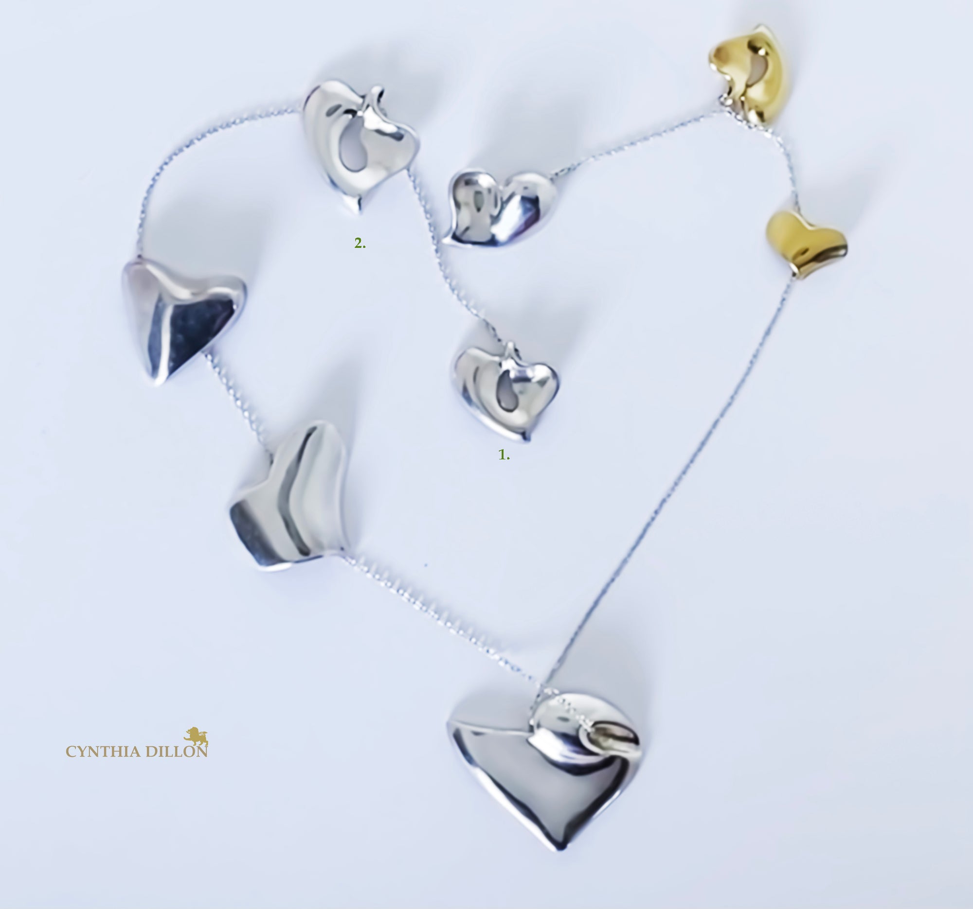 Pendant - Sculpted "Granada's Heart" in S/S  w. 16" Chain.