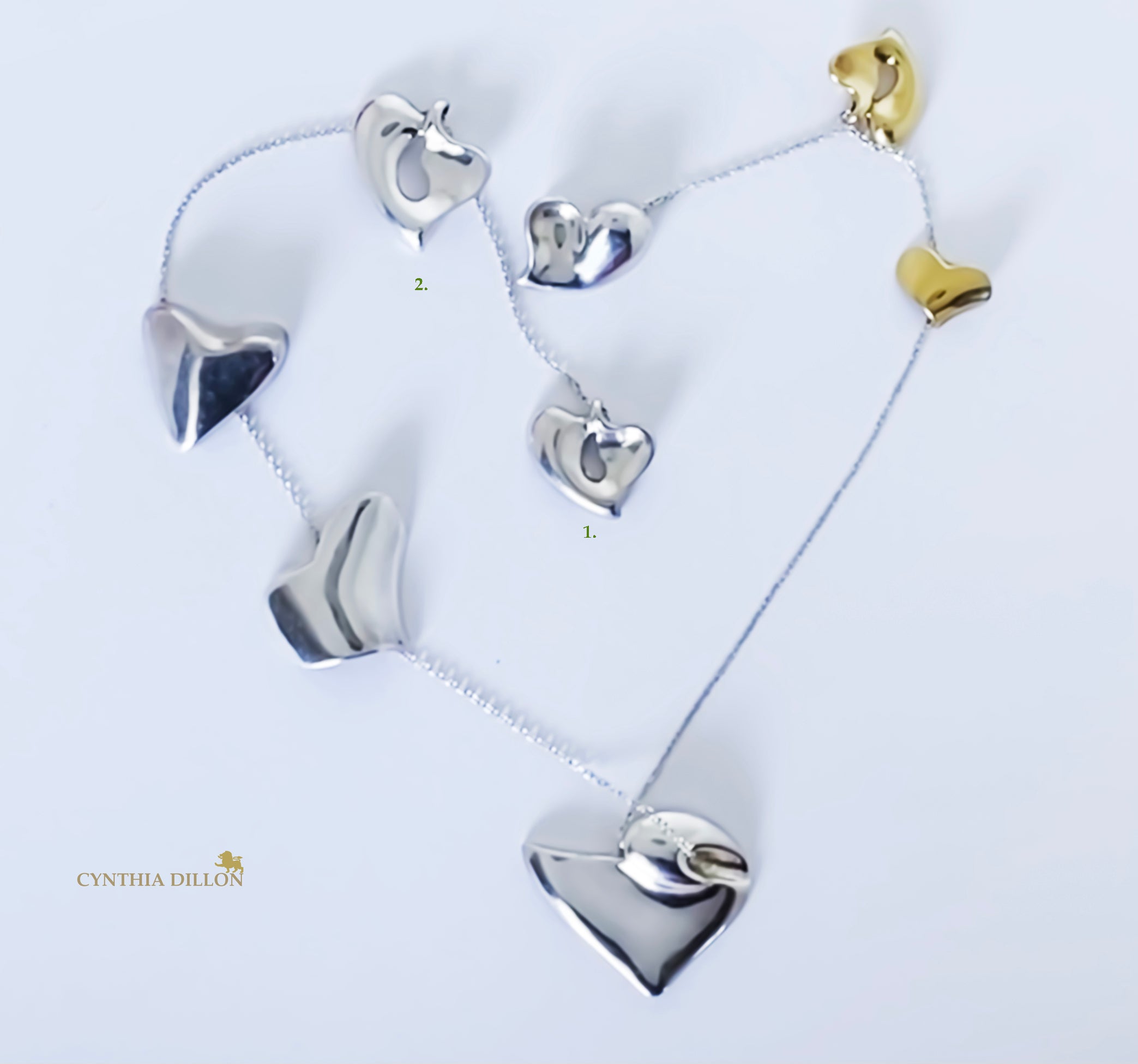 Pendant - Sculpted "Granada's Heart" in S/S  w. 16" Chain.