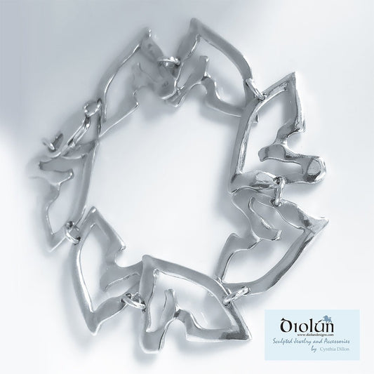 Bracelet - Sculpted "Horse" Links in Sterling Silver - DiolunDesigns