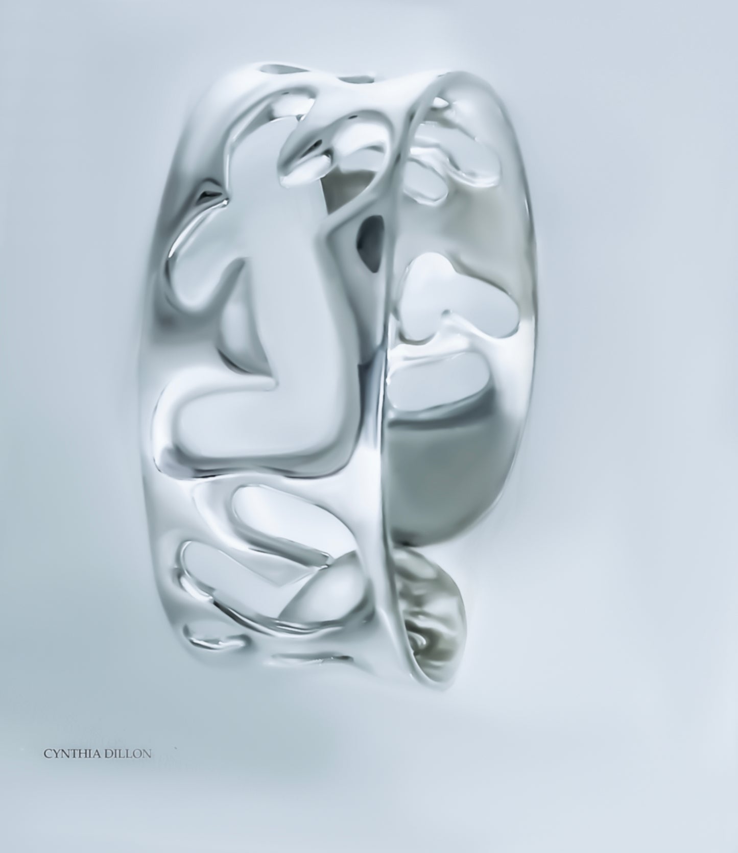 Bracelet - Sculpted "Labyrinth"  in Sterling Silver.