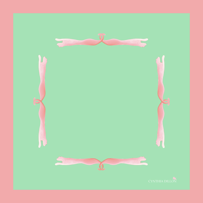 Shawl - "Pink Panther"  in Silk - DiolunDesigns