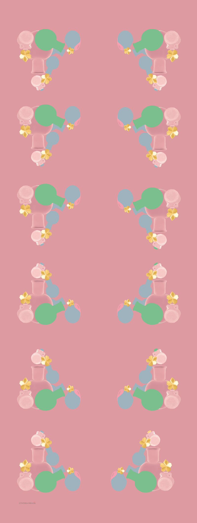 Shawl - Silk - Pots on Pink