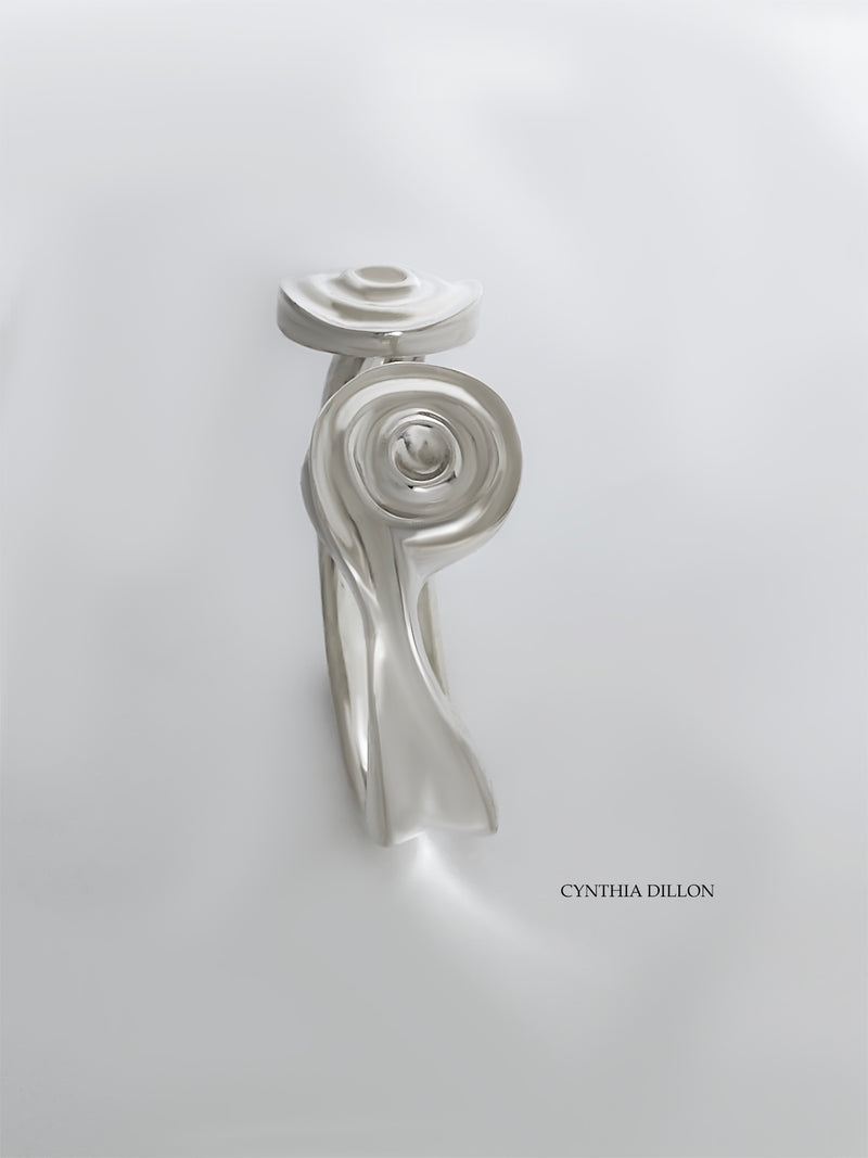 Bracelet - Sculpted "Swirls" in Sterling Silver (Plain)