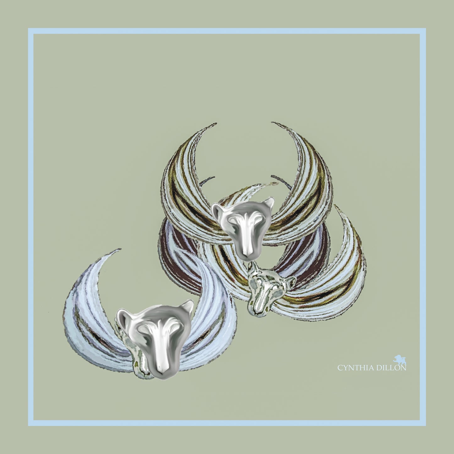 Shawl - "3 Tiger Ring"  in Silk - DiolunDesigns