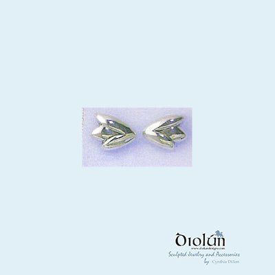 Earrings ~ Sculpted "Tulips" in Sterling Silver - DiolunDesigns