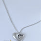 Pendant - Sculpted "Closed Heart w. Tear" in S/S w. 16" Chain. (Sm)