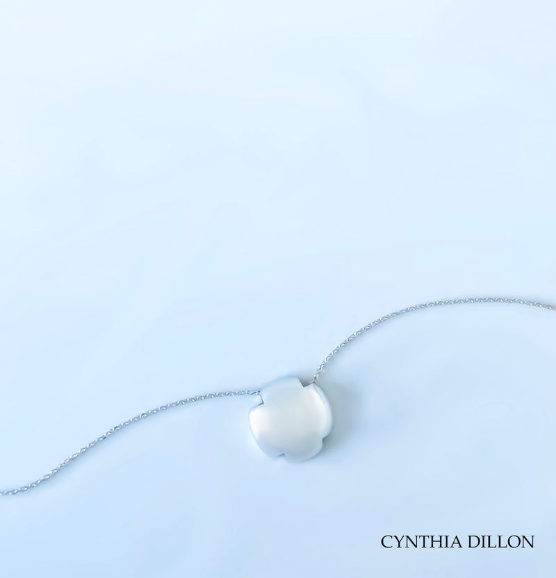 Pendant - Sculpted Round "Cross" (Croce) (Lge.) in S/S w. 16" Chain