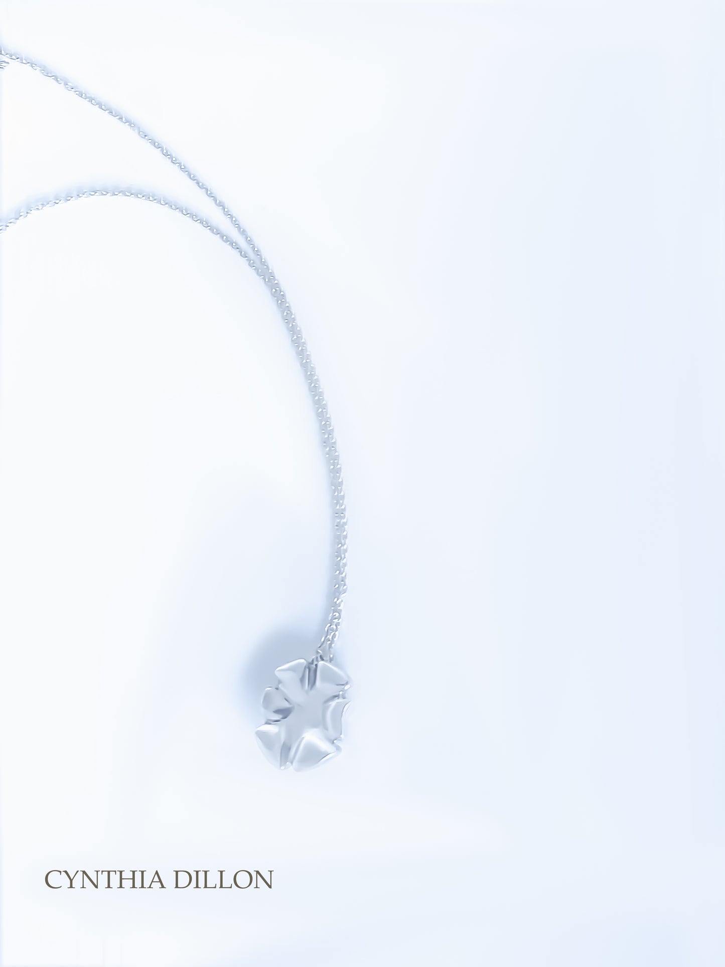 Pendant - Sculpted "Flowers - 6 Petals" in S/S w. 16" Chain.